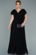Большое Шифоновое Вечернее Платье Черный ABU2105