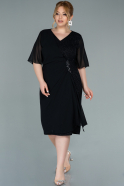 Миди Вечернее Платье Большого Размера Черный ABK1374