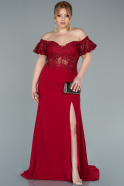 Большое Длинное Кружевное Вечернее Платье красный ABU2248