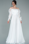 Длинное Вечернее Платье Белый ABU2317