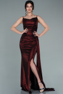 Длинное Выпускное Платье Бордовый ABU2318