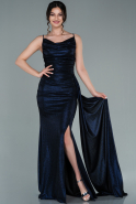 Длинное Выпускное Платье Темно-синий ABU2318