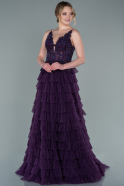 Длинное Платье Высокой Моды Пурпурный ABU2329