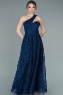 Длинное Вечернее Платье Темно-синий ABU2100
