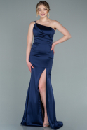 Атласное Платье Русалка Для Вечера Темно-синий ABU2335