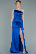 Атласное Платье Русалка Для Вечера Ярко-синий ABU2335