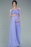Длинное Вечернее Платье Для Беременных Лиловый ABU744