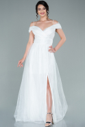 Длинное Вечернее Платье Белый ABU2336