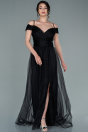 Длинное Вечернее Платье Черный ABU2336