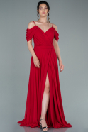 Длинное Шифоновое Вечернее Платье красный ABU2342