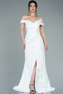 Длинное Помолвочное Платье Белый ABU2345