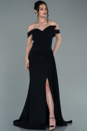 Длинное Помолвочное Платье Черный ABU2345