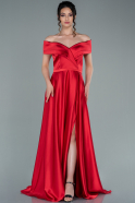 Длинное Атласное Платье Для Помолвки красный ABU2349
