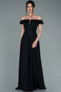 Длинное Вечернее Платье Черный ABU2351