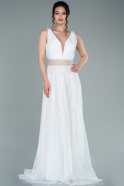 Длинное Вечернее Платье Белый ABU2352