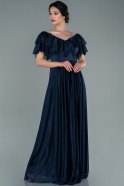 Длинное Помолвочное Платье Темно-синий ABU2341