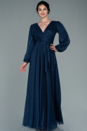 Длинное Вечернее Платье Темно-синий ABU2359
