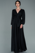 Длинное Вечернее Платье Черный ABU2359