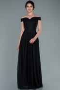 Длинное Выпускное Платье Черный ABU2361