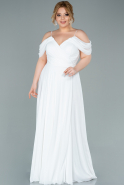 Длинное Вечернее Платье Мальтийского Стиля Белый ABU2353