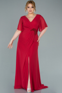 Длинное Шифоновое Вечернее Платье красный ABU2343