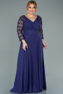 Длинное Шифоновое Вечернее Платье Пурпурный ABU2368