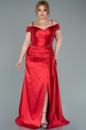 Большое Атласное Платье красный ABU2370