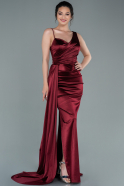 Длинное Выпускное Платье Бордовый ABU2373