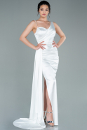 Длинное Выпускное Платье Белый ABU2373