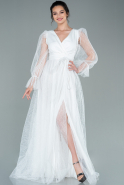 Длинное Вечернее Платье Белый ABU1973