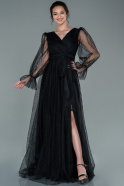 Длинное Вечернее Платье Черный ABU1973