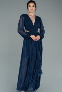 Длинное Вечернее Платье Темно-синий ABU2372