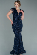 Длинное Вечернее Платье Темно-синий ABU881