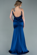 Длинное Шифоновое Помолвочное Платье Темно-синий ABU2388