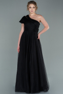 Длинное Вечернее Платье Черный ABU2390