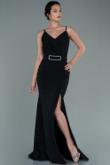Длинное Вечернее Платье Черный ABU2397