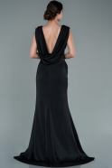 Длинное Атласное Платье Для Помолвки Черный ABU2364