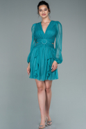 Короткое Платье На Приглашение Темно-зеленый ABK1383