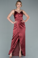Длинное Атласное Вечернее Платье красный ABU2708
