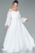 Длинное Вечернее Платье Белый ABU2403