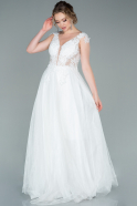 Длинное Вечернее Платье Белый ABU2389