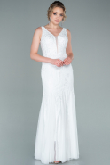 Длинное Вечернее Платье Из Кружева Белый ABU2410