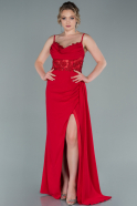 Длинное Вечернее Платье Из Кружева красный ABU2411