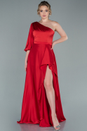 Длинное Атласное Вечернее Платье красный ABU2230
