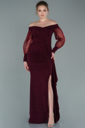 Длинное Вечернее Платье Бордовый ABU2218