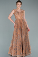 Длинное Вечернее Платье Золотой ABU2418
