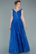 Длинное Вечернее Платье Ярко-синий ABU2538