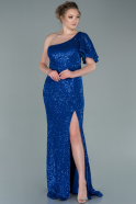 Длинное Вечернее Платье Русалка Ярко-синий ABU1891