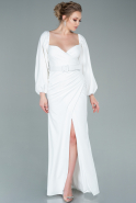 Длинное Вечернее Платье Русалка Белый ABU2280