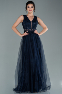 Длинное Вечернее Платье Темно-синий ABU1540
